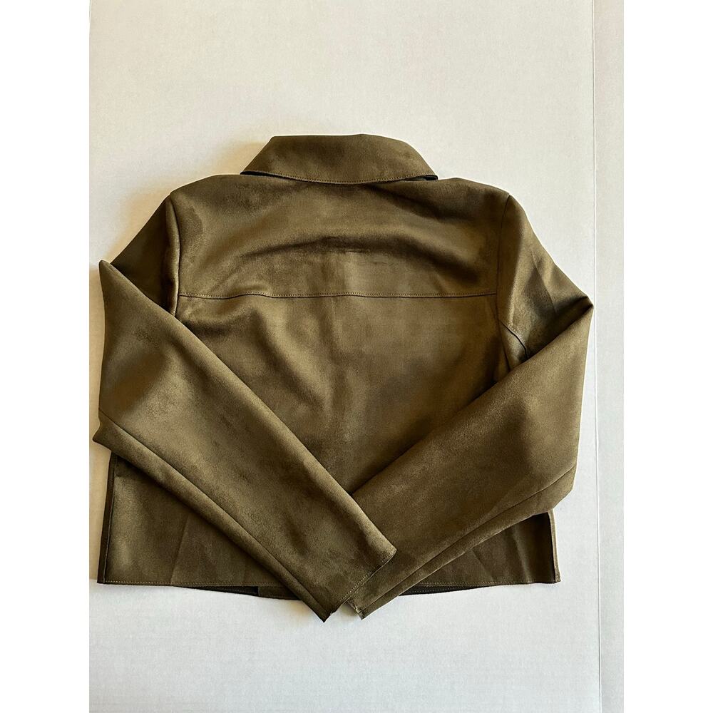 Banana Republic Women’s Olive Vegan Suede cropped Jacket Size S NWT - Picture 8 of 8